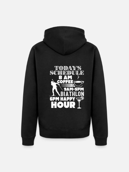 Biathlon Today's Schedule - Unisex Premium Organic Zip Hoodie - black