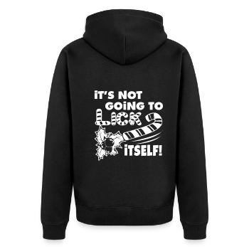 Christmas It's Not Going To Lick Itself - Unisex Premium Organic Zip Hoodie - black - Back - Nico (187cm)