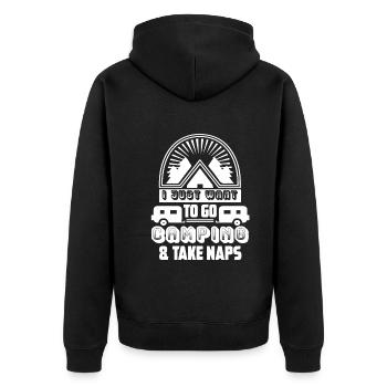 Want To Go Camping And Take Naps - Unisex Premium Organic Zip Hoodie - black - Back - Nico (187cm)