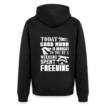Freediving Weekend Spent Freediving - Unisex Premium Organic Zip Hoodie - black - Back - Nico (187cm)