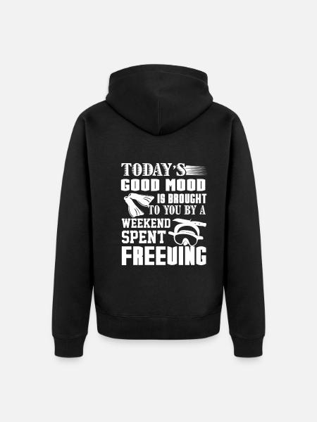 Freediving Weekend Spent Freediving - Unisex Premium Organic Zip Hoodie - black
