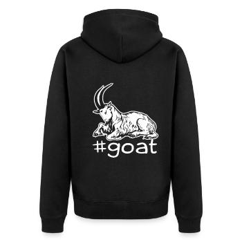 Funny Goat Hashtag - Unisex Premium Organic Zip Hoodie - black - Back - Nico (187cm)