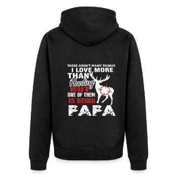 Hunting Love Hunting And Being Papa - Unisex Premium Organic Zip Hoodie - black - Back - Nico (187cm)