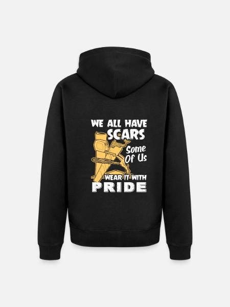 Carpenter We All Have Scars - Unisex Premium Organic Zip Hoodie - black