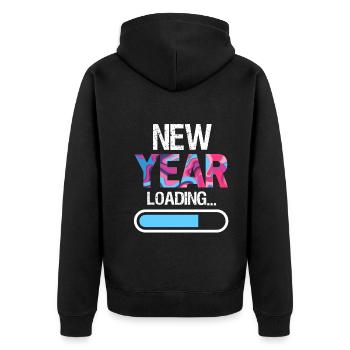 New Year Loading Happy New Year New Year's Eve - Unisex Premium Organic Zip Hoodie - black - Back - Nico (187cm)