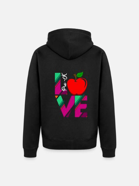 Love Pre k Teacher - Unisex Premium Organic Zip Hoodie - black