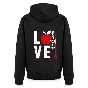 Love 4th Grade Teacher - Unisex Premium Organic Zip Hoodie - black - Back - Nico (187cm)