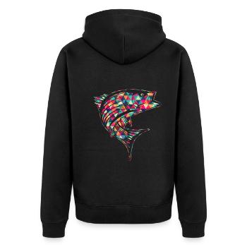 Striped Bass Striped bass Colorful - Unisex Premium Organic Zip Hoodie - black - Back - Nico (187cm)