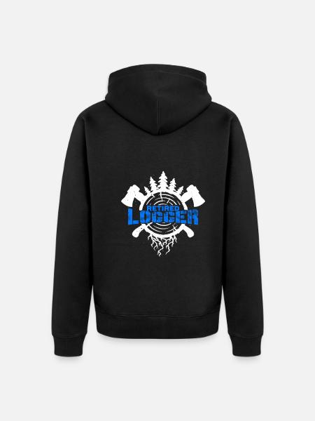Logger Retired Logger - Unisex Premium Organic Zip Hoodie - black