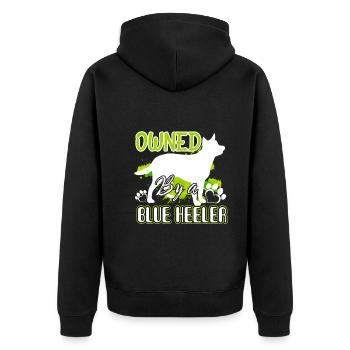 Owned By A Blue Heeler - Unisex Premium Organic Zip Hoodie - black - Back - Nico (187cm)