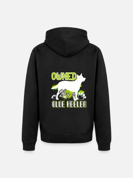 Owned By A Blue Heeler - Unisex Premium Organic Zip Hoodie - black