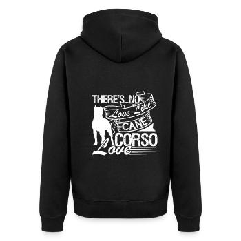 Cane Corso There's No Love Like Cane Corso - Unisex Premium Organic Zip Hoodie - black - Back - Nico (187cm)