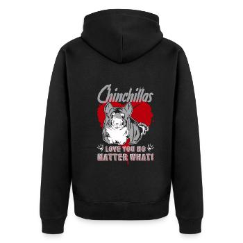 Chinchillas Love You No Matter What - Unisex Premium Organic Zip Hoodie - black - Back - Nico (187cm)
