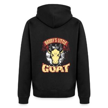 Daddy's Little Goat - Unisex Premium Organic Zip Hoodie - black - Back - Nico (187cm)