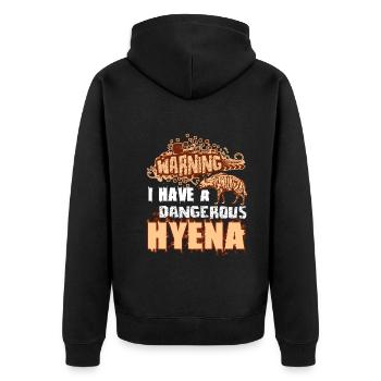 Hyena I Have A Hyena - Unisex Premium Organic Zip Hoodie - black - Back - Nico (187cm)