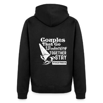 Windsurfing Couples Windsurfing Together - Unisex Premium Organic Zip Hoodie - black - Back - Nico (187cm)