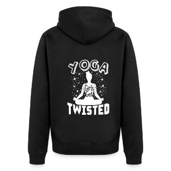 Yoga Girls Get Twisted - Unisex Premium Organic Zip Hoodie - black - Back - Nico (187cm)
