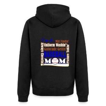 I am Baseball Mom - Unisex Premium Organic Zip Hoodie - black - Back - Nico (187cm)