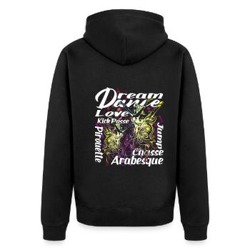 Ballet Dancer Dream Dance Love - Unisex Premium Organic Zip Hoodie - black - Back - Nico (187cm)