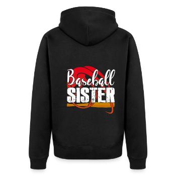 I am A Baseball Sister - Unisex Premium Organic Zip Hoodie - black - Back - Nico (187cm)
