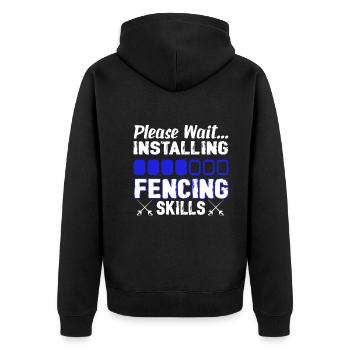 Installing Fencing Skills - Unisex Premium Organic Zip Hoodie - black - Back - Nico (187cm)