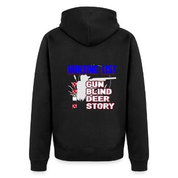 Hunting List Gun Blind Deer Story - Unisex Premium Organic Zip Hoodie - black - Back - Nico (187cm)