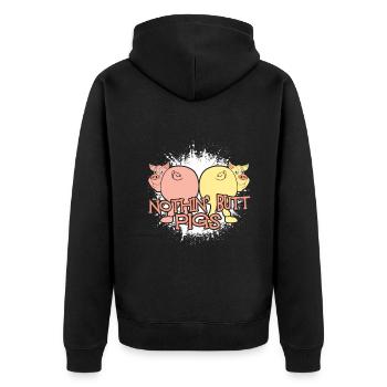 Nothing Butt Pigs - Unisex Premium Organic Zip Hoodie - black - Back - Nico (187cm)