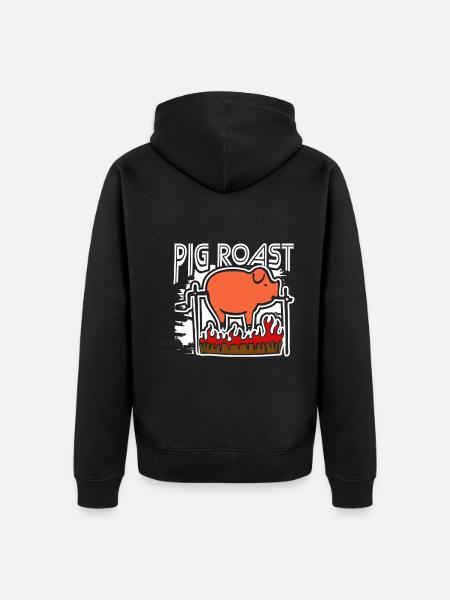 Funny Pig Roast Lovers - Unisex Premium Organic Zip Hoodie - black