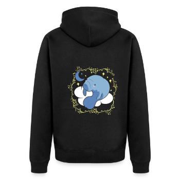 Funny Manatee Dreams - Unisex Premium Organic Zip Hoodie - black - Back - Nico (187cm)