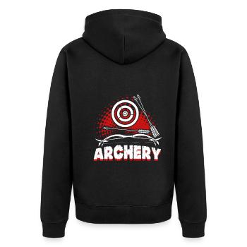 Archery Arrow Funny Archery Gifts - Unisex Premium Organic Zip Hoodie - black - Back - Nico (187cm)