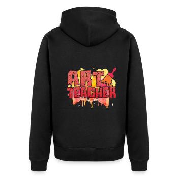 Art Teacher Color - Unisex Premium Organic Zip Hoodie - black - Back - Nico (187cm)