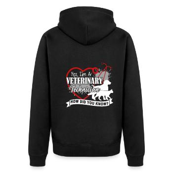 I am A Veterinary Technician - Unisex Premium Organic Zip Hoodie - black - Back - Nico (187cm)