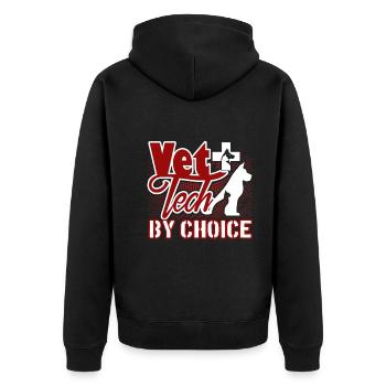 Vet Tech By Choice - Unisex Premium Organic Zip Hoodie - black - Back - Nico (187cm)