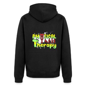 Physical Therapist Funny Physical Therapy - Unisex Premium Organic Zip Hoodie - black - Back - Nico (187cm)