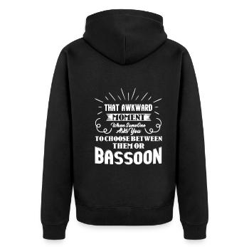 Bassoon Awkward Moment Designs - Unisex Premium Organic Zip Hoodie - black - Back - Nico (187cm)