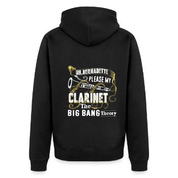 Please My Clarinet The Big Band Theory - Unisex Premium Organic Zip Hoodie - black - Back - Nico (187cm)