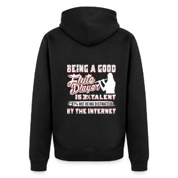 Being A Good Flute Player - Unisex Premium Organic Zip Hoodie - black - Back - Nico (187cm)