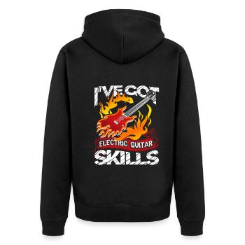 I've Got Electric Guitar Skills - Unisex Premium Organic Zip Hoodie - black - Back - Nico (187cm)