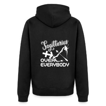 Sagittarius Over Everybody Horoscope - Unisex Premium Organic Zip Hoodie - black - Back - Nico (187cm)