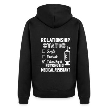 Medical Assistant Relationship - Unisex Premium Organic Zip Hoodie - black - Back - Nico (187cm)