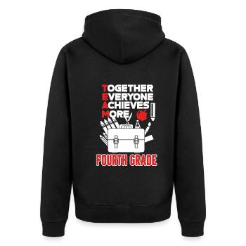 4th Grade Teacher Team 4th Grade - Unisex Premium Organic Zip Hoodie - black - Back - Nico (187cm)