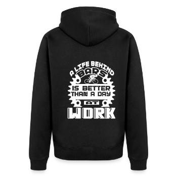 Bicycle Bicycle A Life Behind Bars - Unisex Premium Organic Zip Hoodie - black - Back - Nico (187cm)