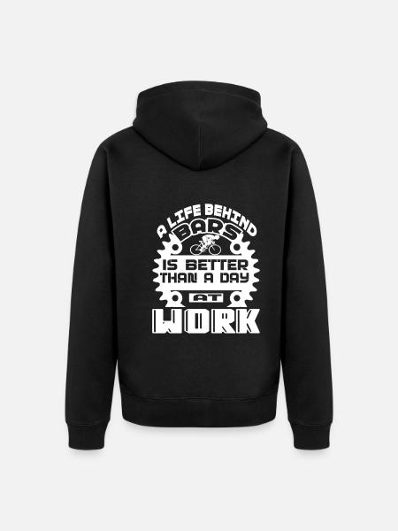 Bicycle Bicycle A Life Behind Bars - Unisex Premium Organic Zip Hoodie - black