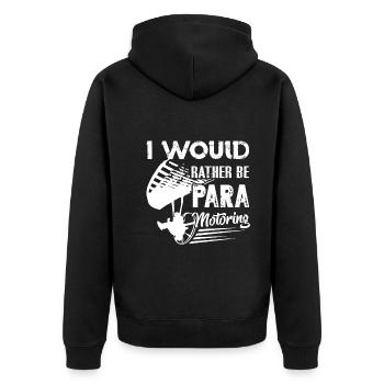 Paramotoring I Would Rather Be Paramotoring - Unisex Premium Organic Zip Hoodie - black - Back - Nico (187cm)