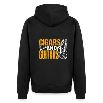 Cigar Smoking Love Cigar And Guitars - Unisex Premium Organic Zip Hoodie - black - Back - Nico (187cm)
