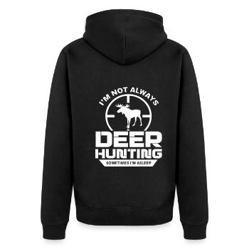 Deer Hunting Always Deer Hunting Sometimes Asleep - Unisex Premium Organic Zip Hoodie - black - Back - Nico (187cm)