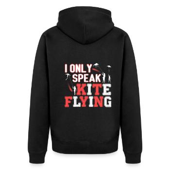 Kite Flying I Only Speak Kite Flying - Unisex Premium Organic Zip Hoodie - black - Back - Nico (187cm)