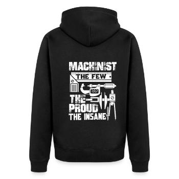 Machinist Machinist The Few The Proud The Insane - Unisex Premium Organic Zip Hoodie - black - Back - Nico (187cm)