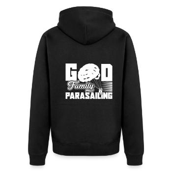 God Family Parasailing - Unisex Premium Organic Zip Hoodie - black - Back - Nico (187cm)