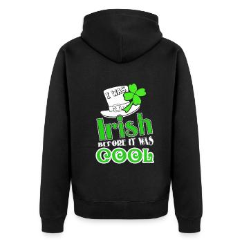 St Patrick's Day Irish Before It Was Cool - Unisex Premium Organic Zip Hoodie - black - Back - Nico (187cm)